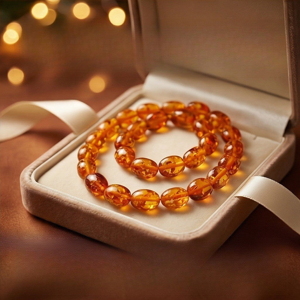 Vintage Amber Bead Necklace