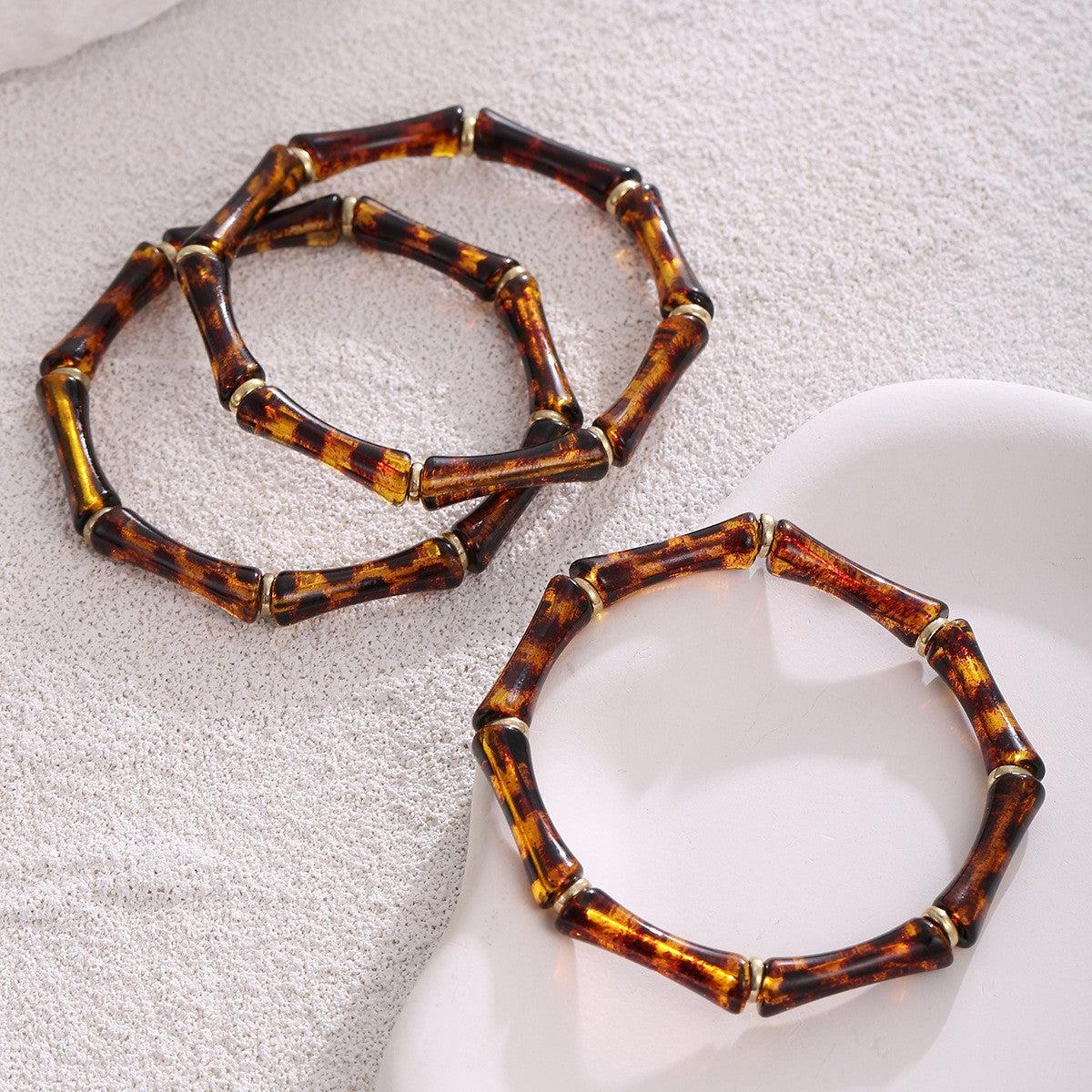 18k Vintage Bamboo Stackable Bracelet Set
