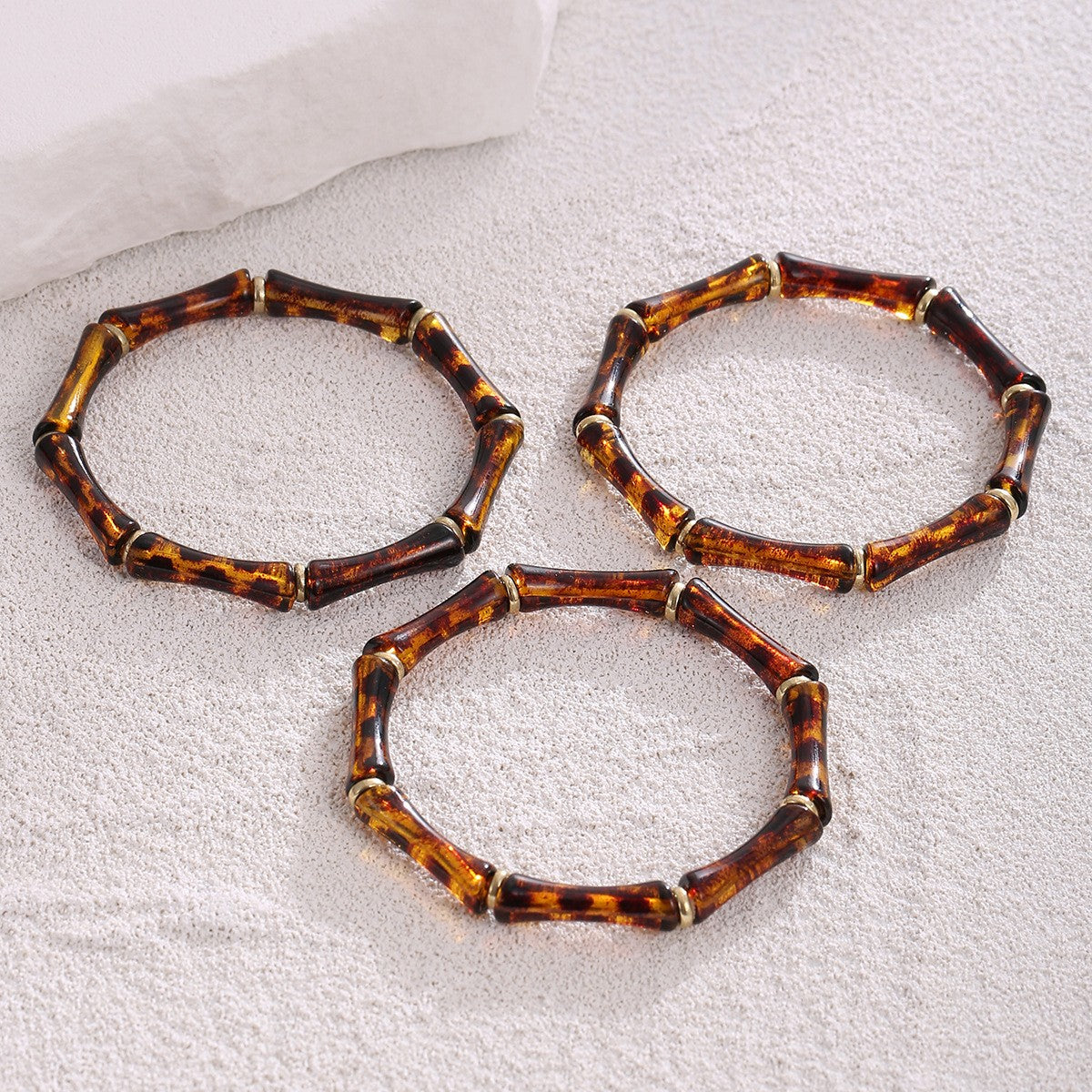 18k Vintage Bamboo Stackable Bracelet Set
