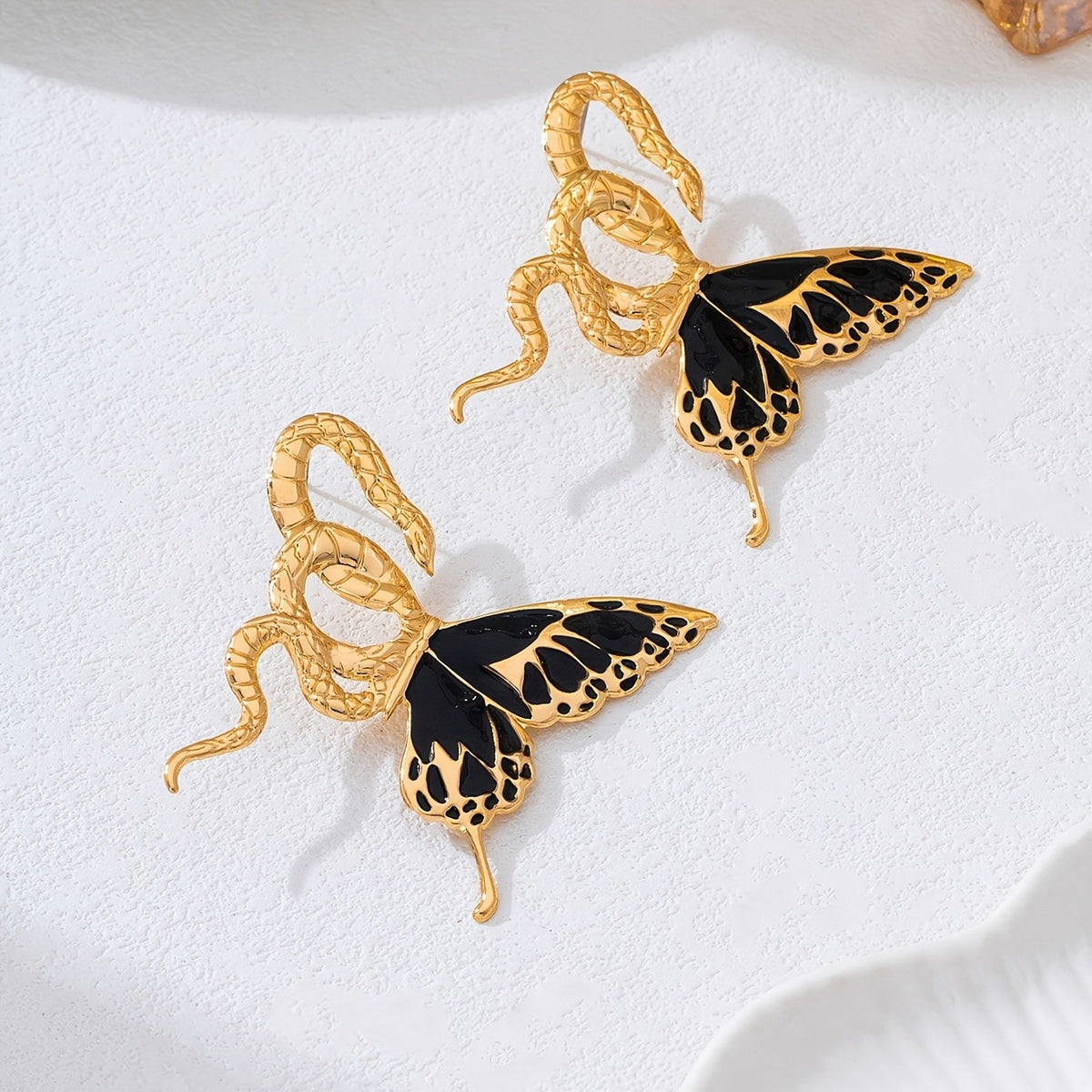 Vintage Snake Butterfly Earrings