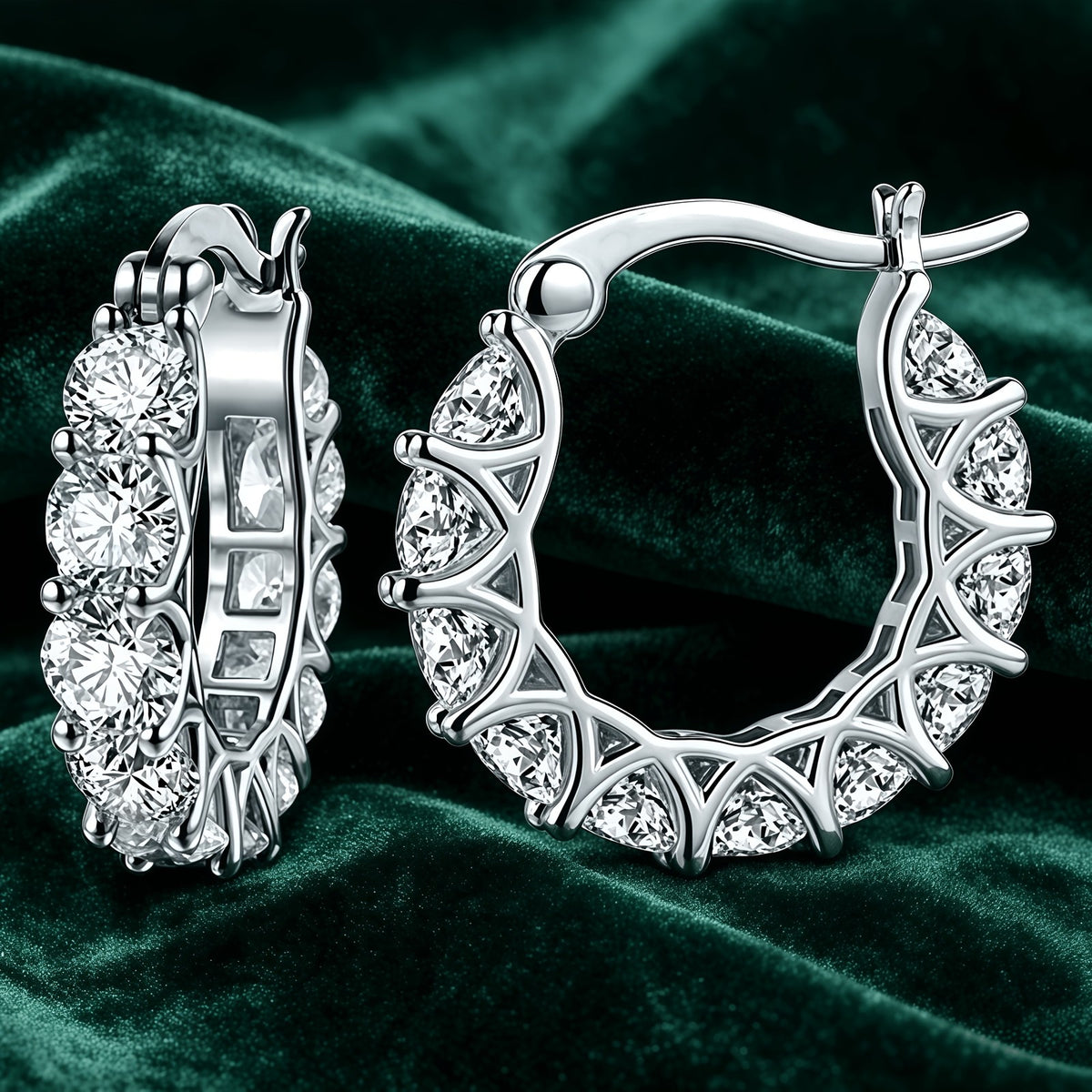 Elegant Zirconia Lace Hoop Earrings