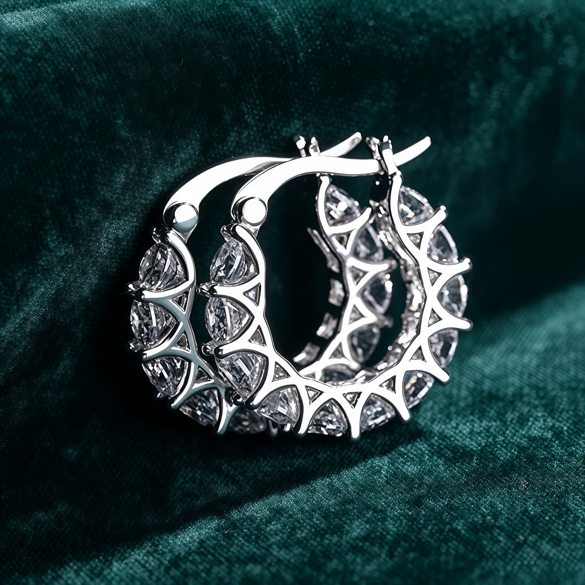 Elegant Zirconia Lace Hoop Earrings