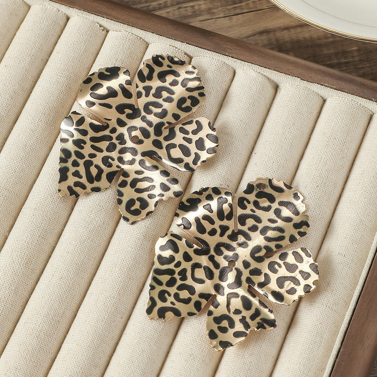 Leopard Print Bow Drop Earrings