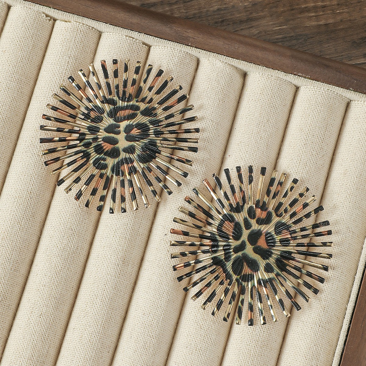 Leopard Print Bow Drop Earrings
