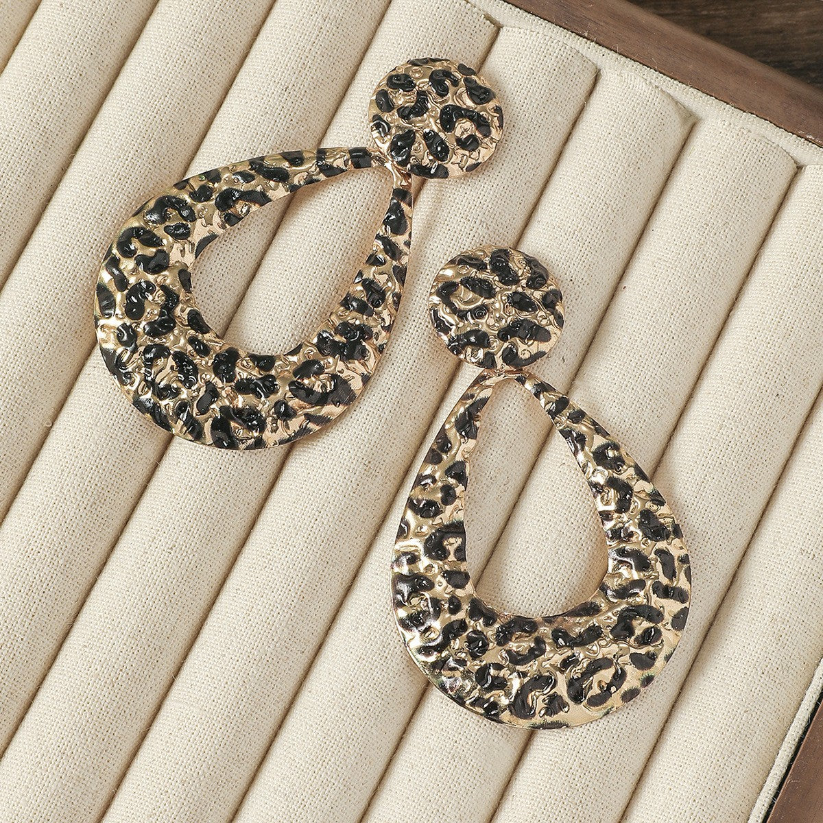 Leopard Print Bow Drop Earrings