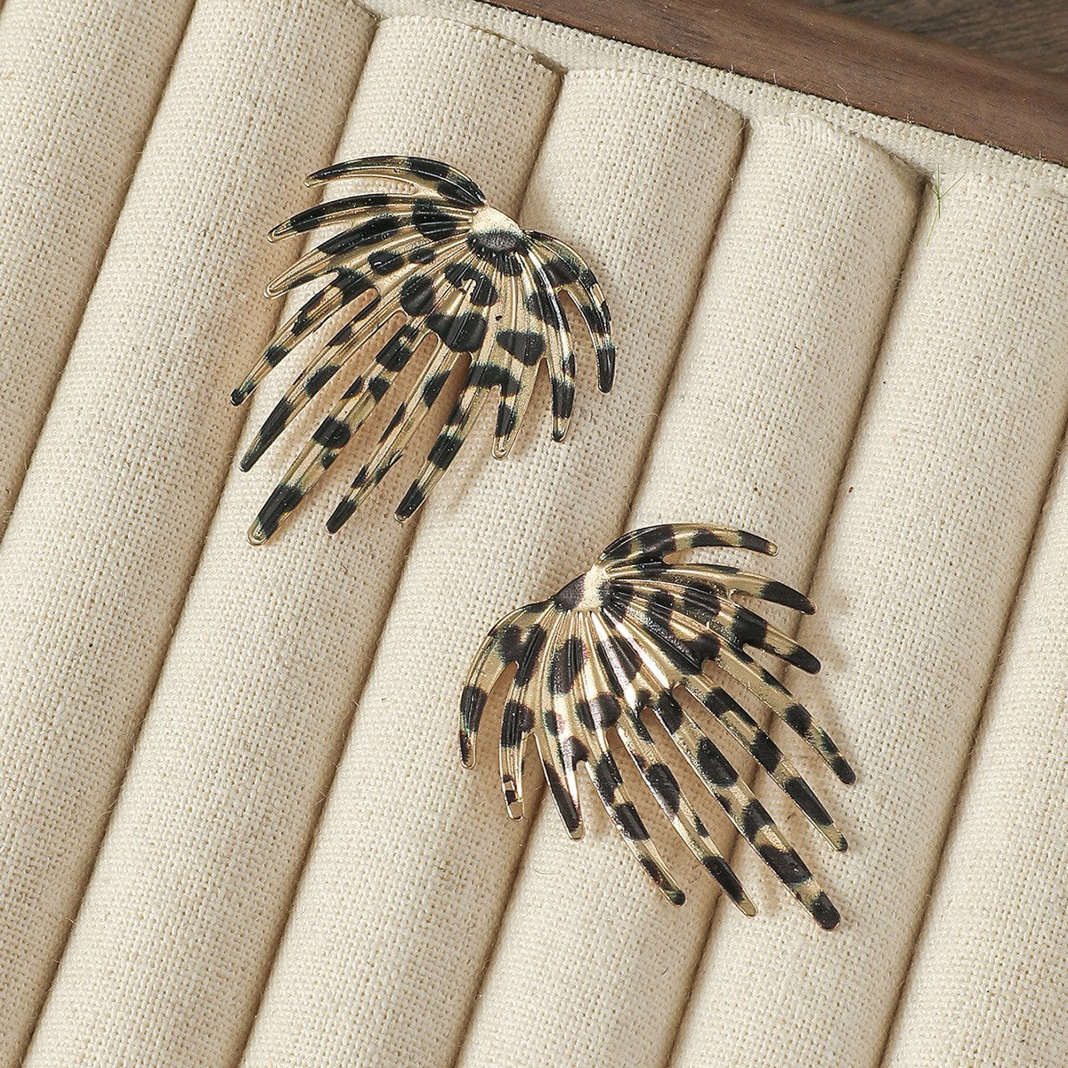 Leopard Print Bow Drop Earrings