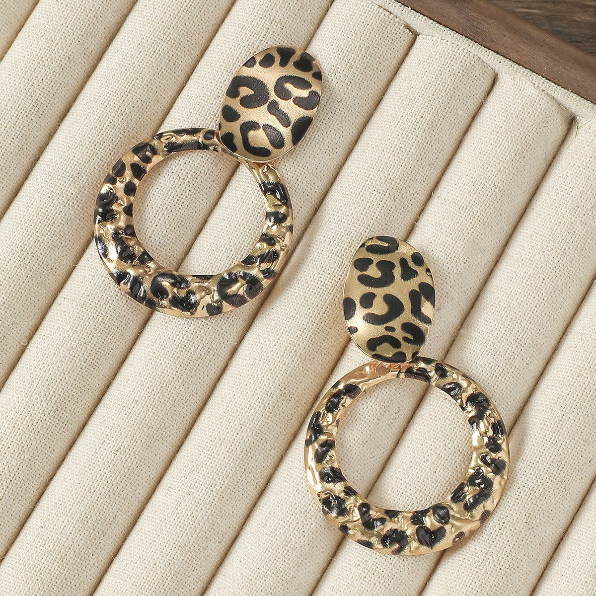 Leopard Print Bow Drop Earrings