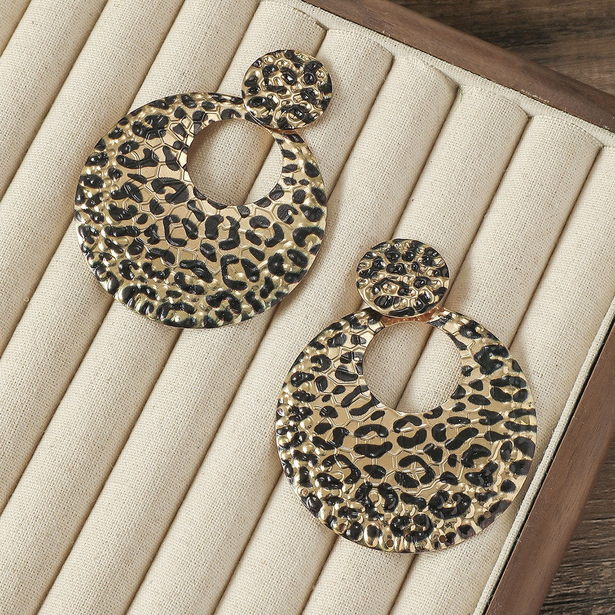 Leopard Print Bow Drop Earrings