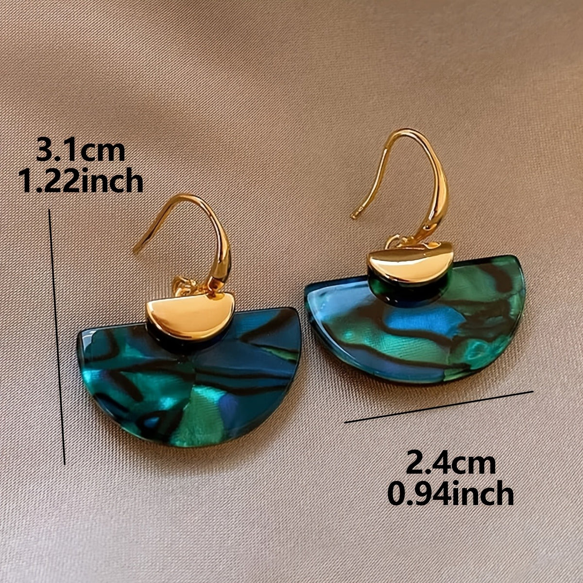 Boho Iridescent Fan Earrings