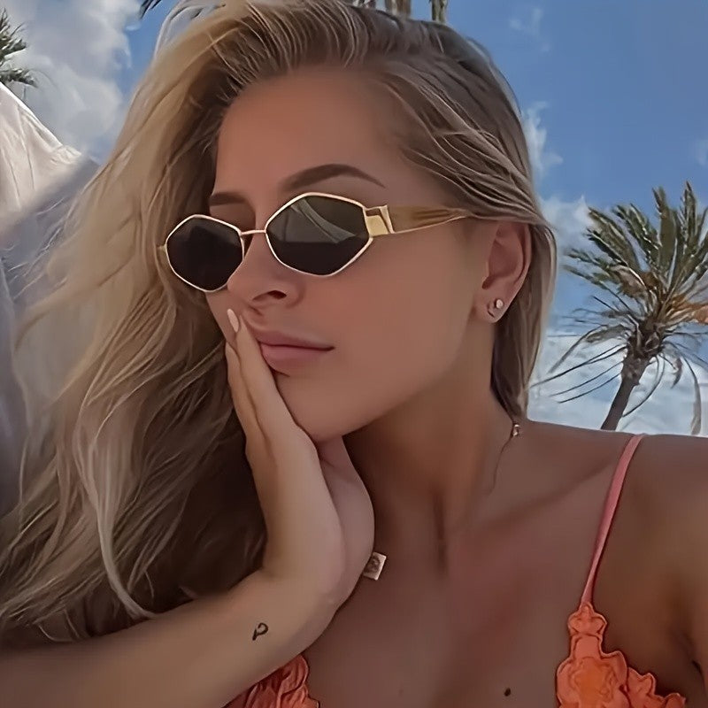 Vintage Inspired Hexagonal Sunglasses