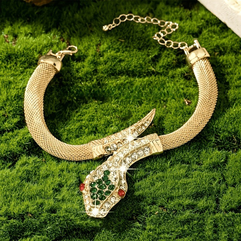 Vintage Serpent Zircon Bracelet