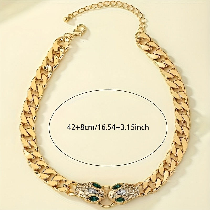 14k Vintage Snake Head Choker Necklace