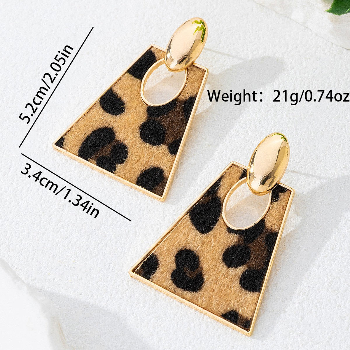 Elegant Leopard Print Heart Earrings
