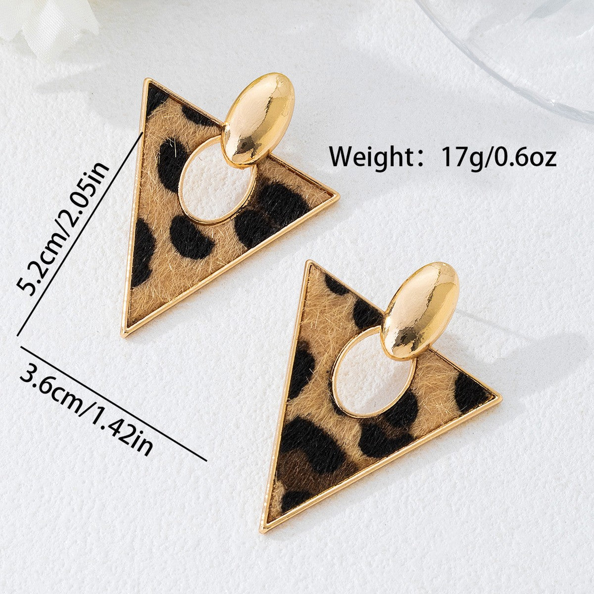 Elegant Leopard Print Heart Earrings