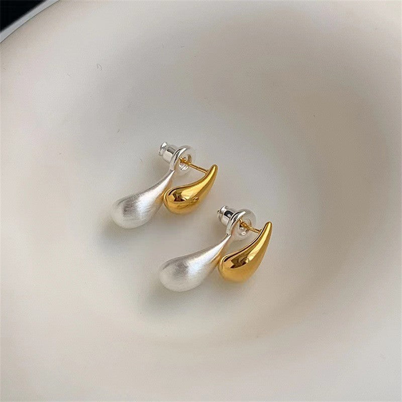 Classy Two-Tone Teardrop Earrings