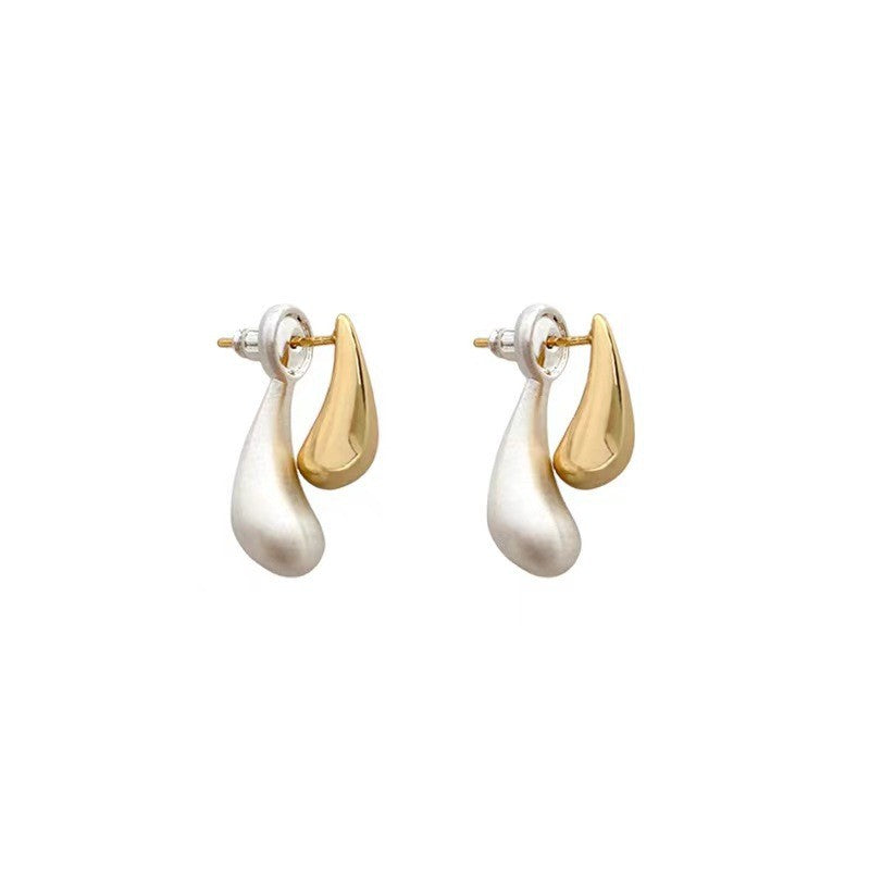 Classy Two-Tone Teardrop Earrings