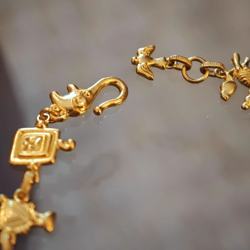 Vintage Egyptian Hieroglyph Charm Bracelet