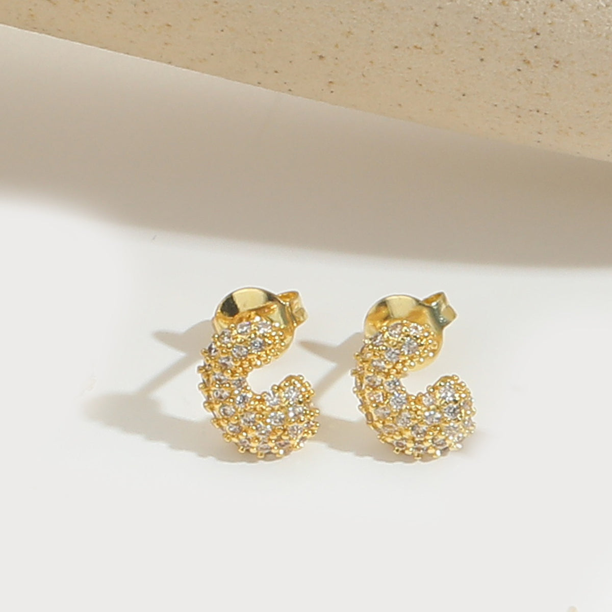 Elegant Zircon Initial Letter Stud Earrings