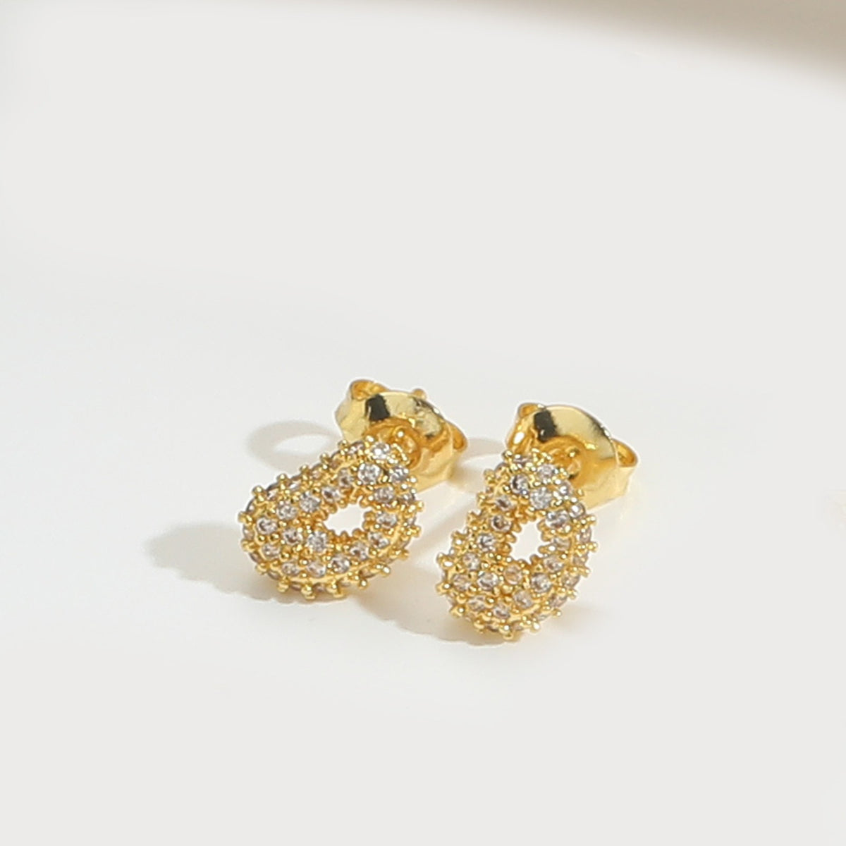 Elegant Zircon Initial Letter Stud Earrings