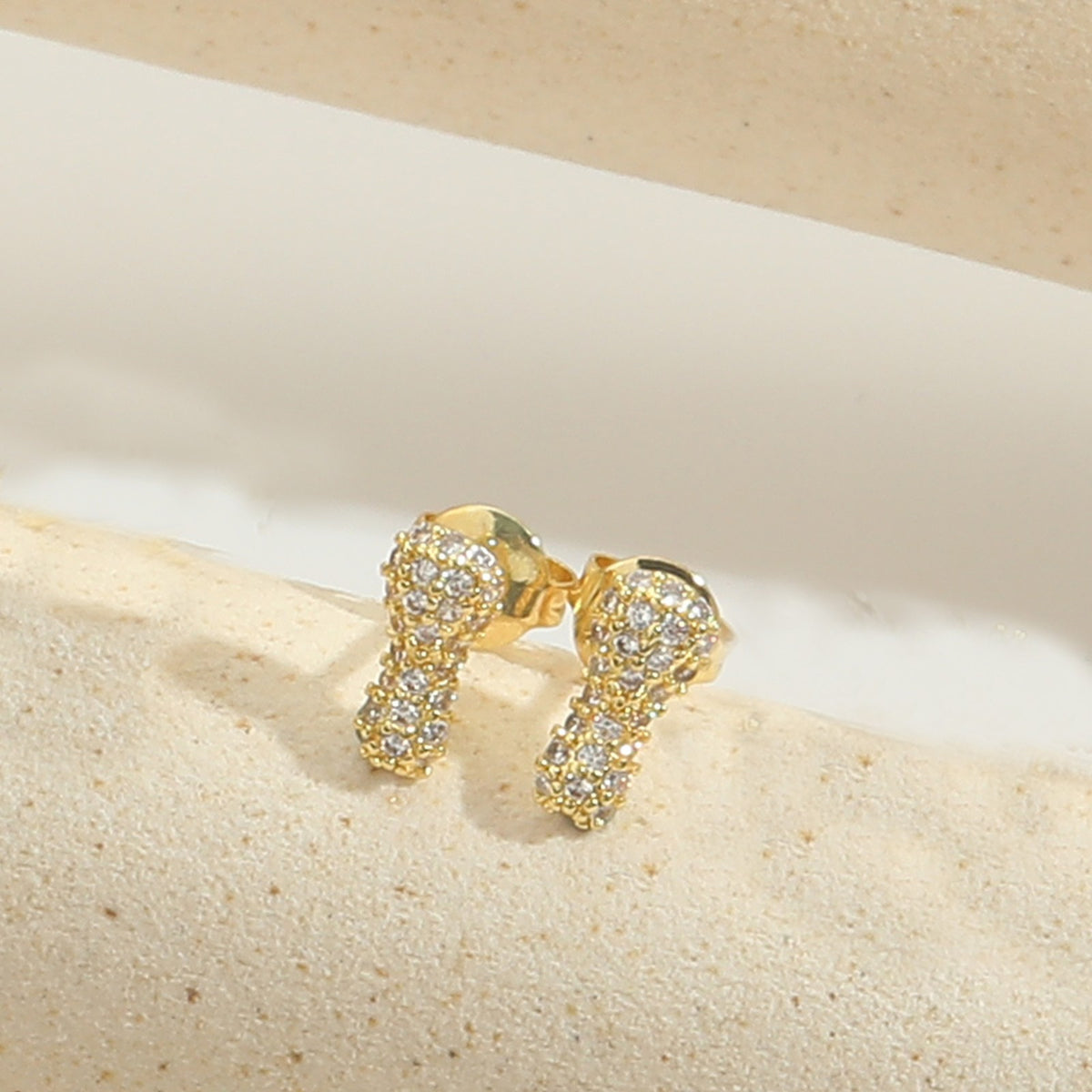 Elegant Zircon Initial Letter Stud Earrings