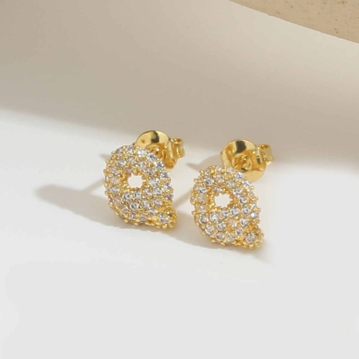 Elegant Zircon Initial Letter Stud Earrings