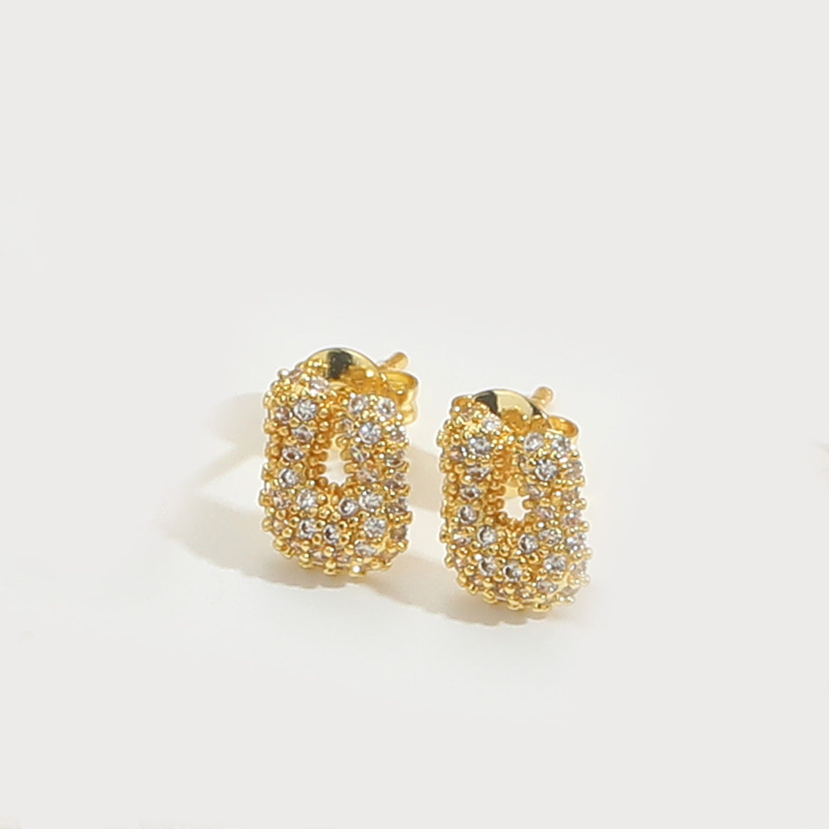 Elegant Zircon Initial Letter Stud Earrings