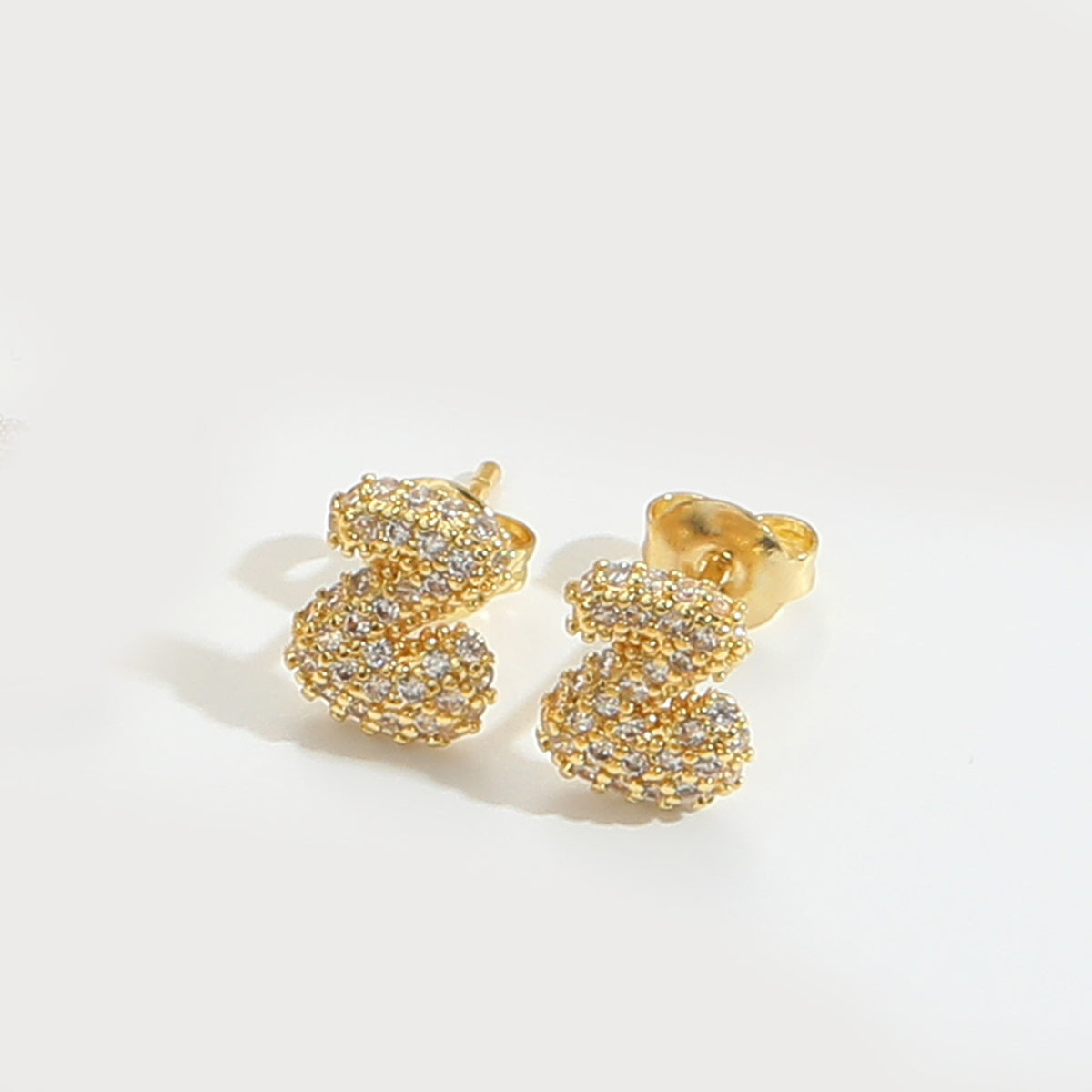 Elegant Zircon Initial Letter Stud Earrings