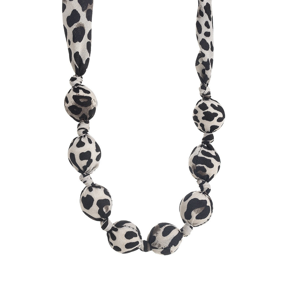 Boho Pink Leopard Ribbon Knot Necklace