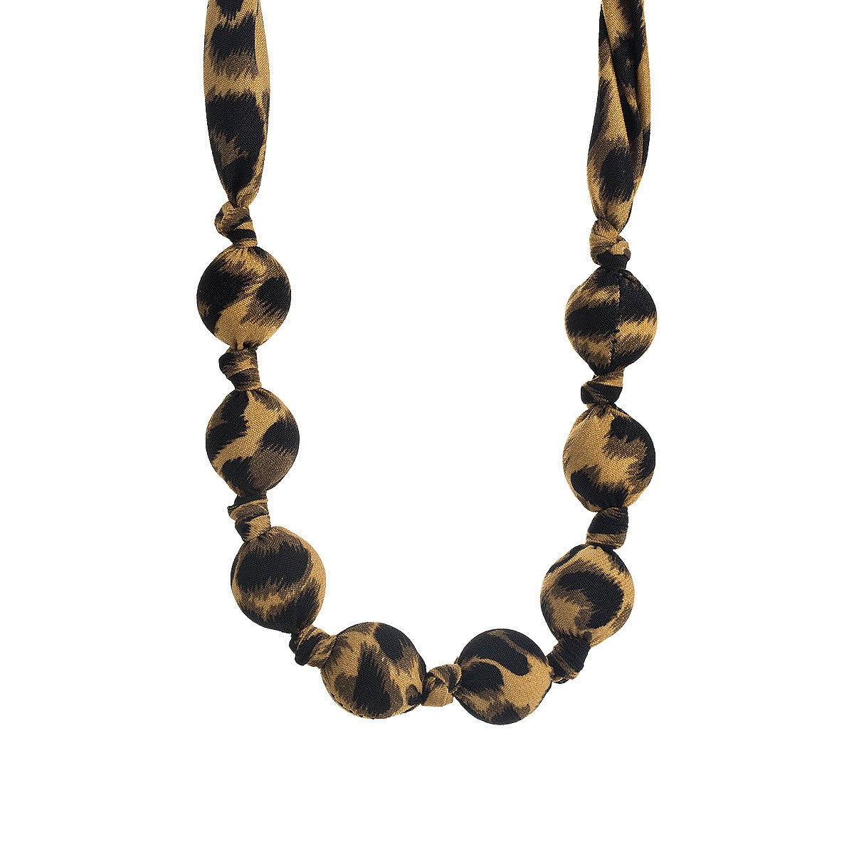 Boho Pink Leopard Ribbon Knot Necklace