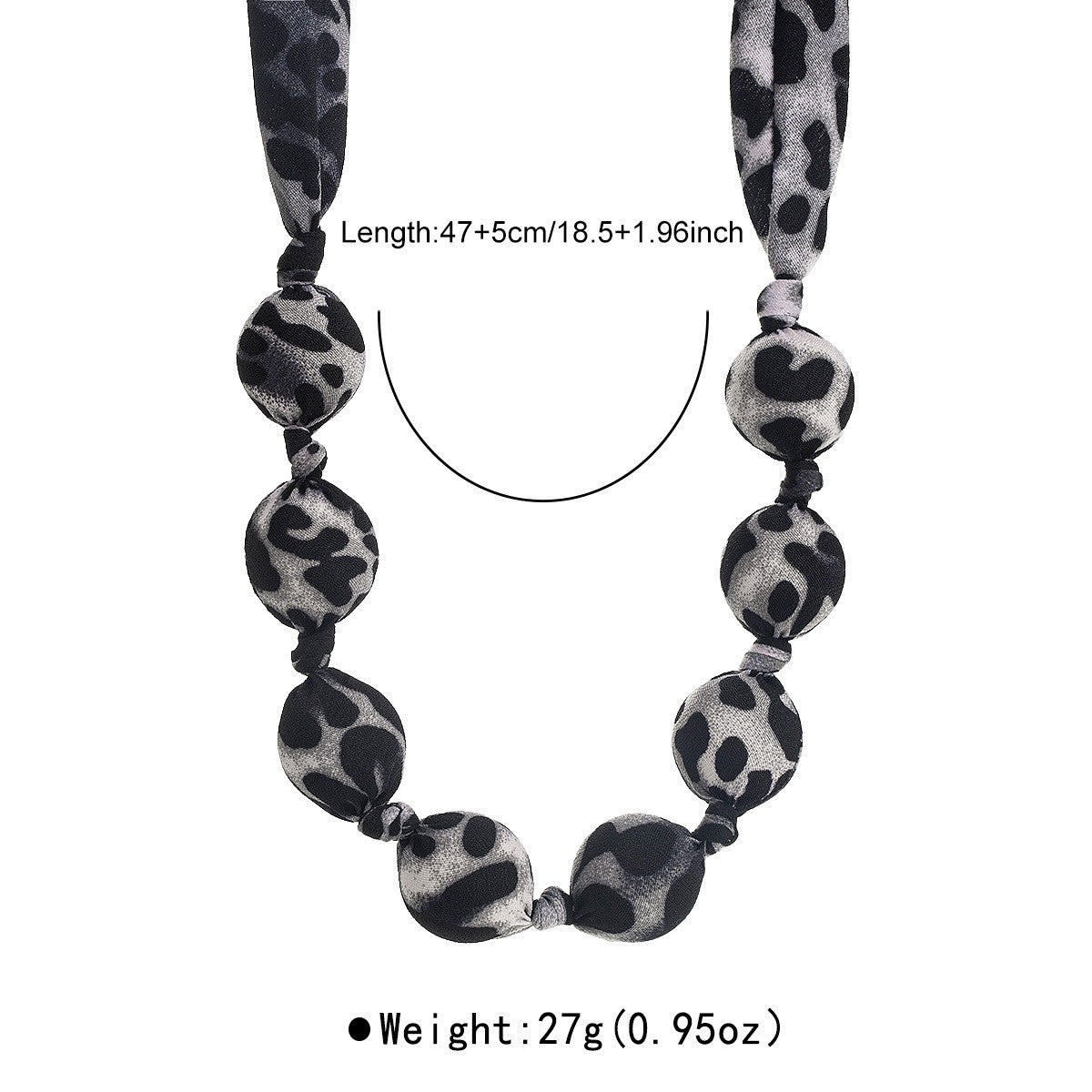 Boho Pink Leopard Ribbon Knot Necklace