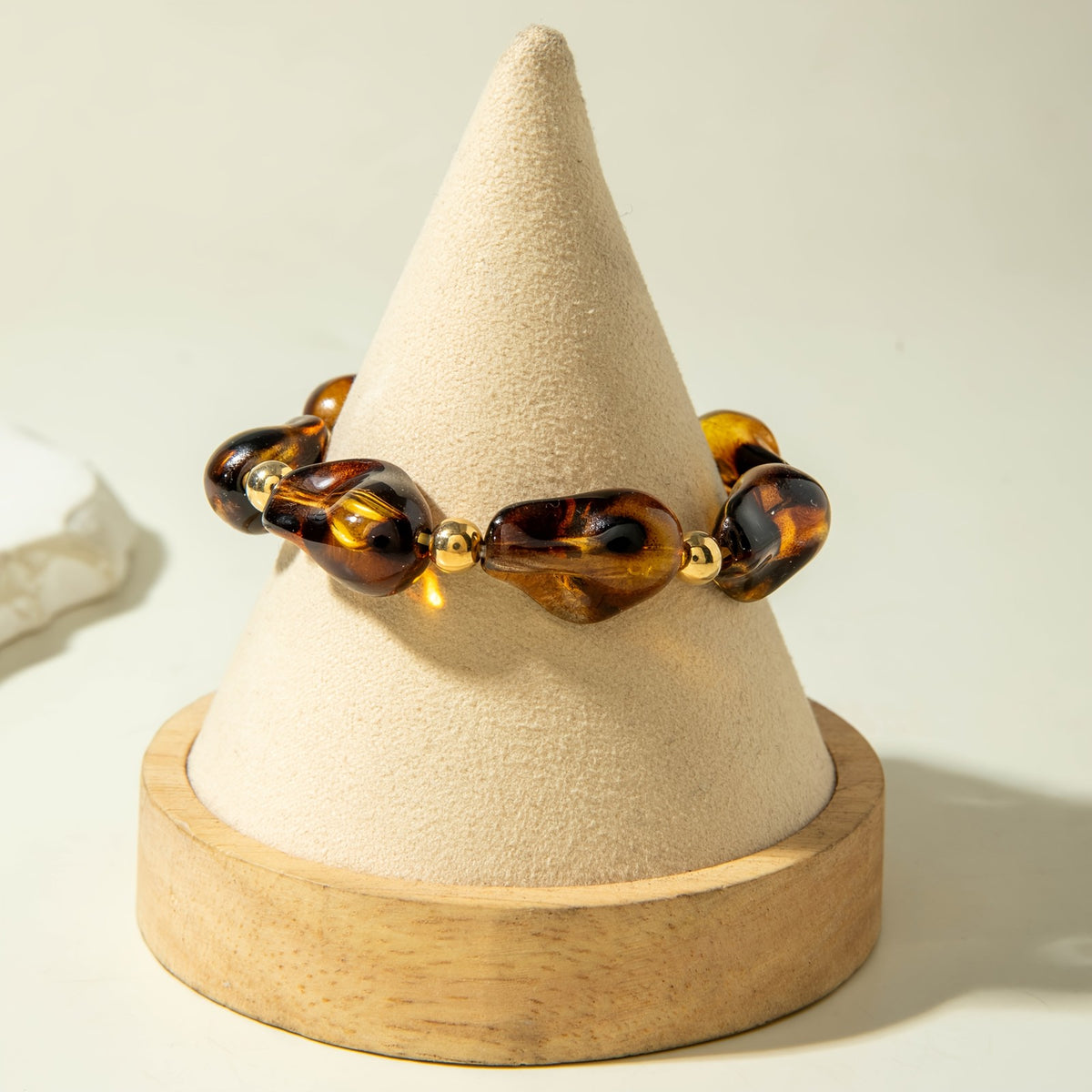Vintage Amber Teardrop Acrylic Bracelet