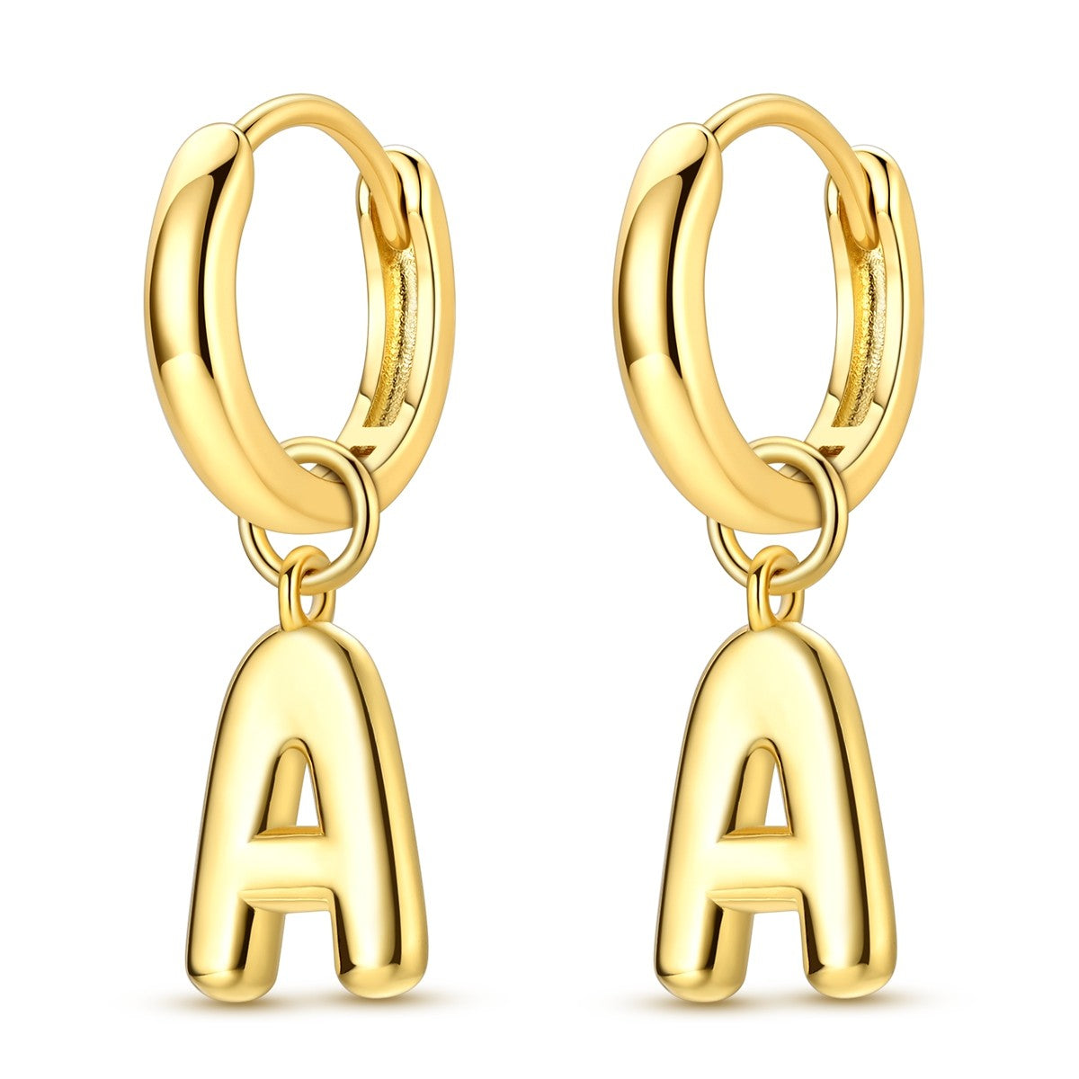 18k Classy Initial A Hoop Earrings
