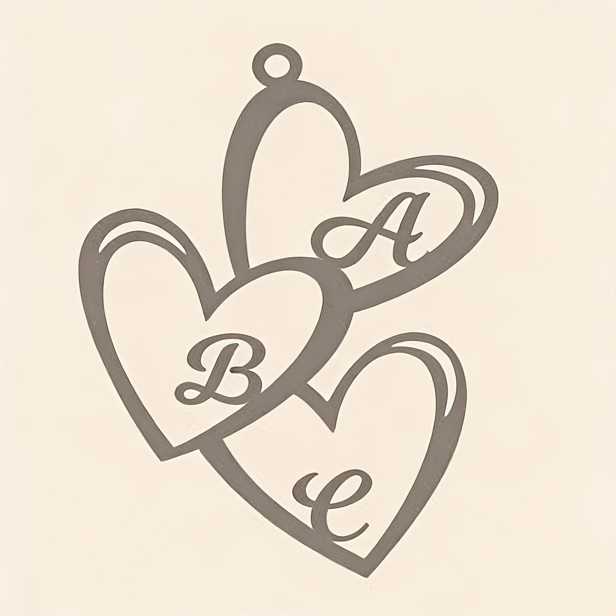18k Elegant Heart Initial Necklace