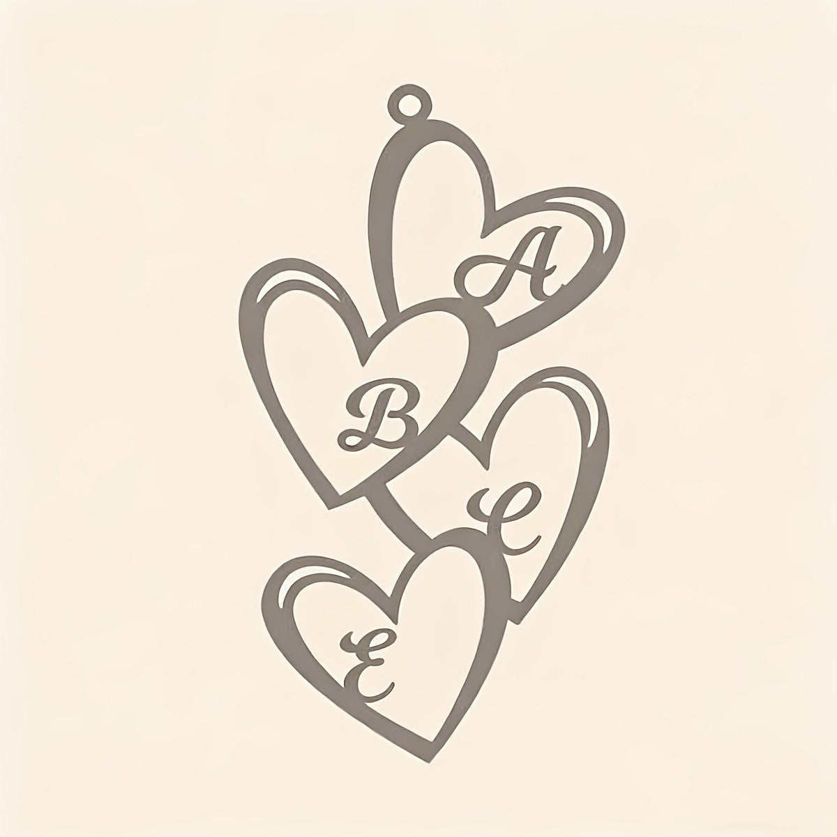18k Elegant Heart Initial Necklace