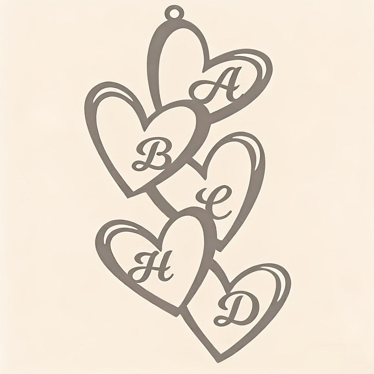 18k Elegant Heart Initial Necklace