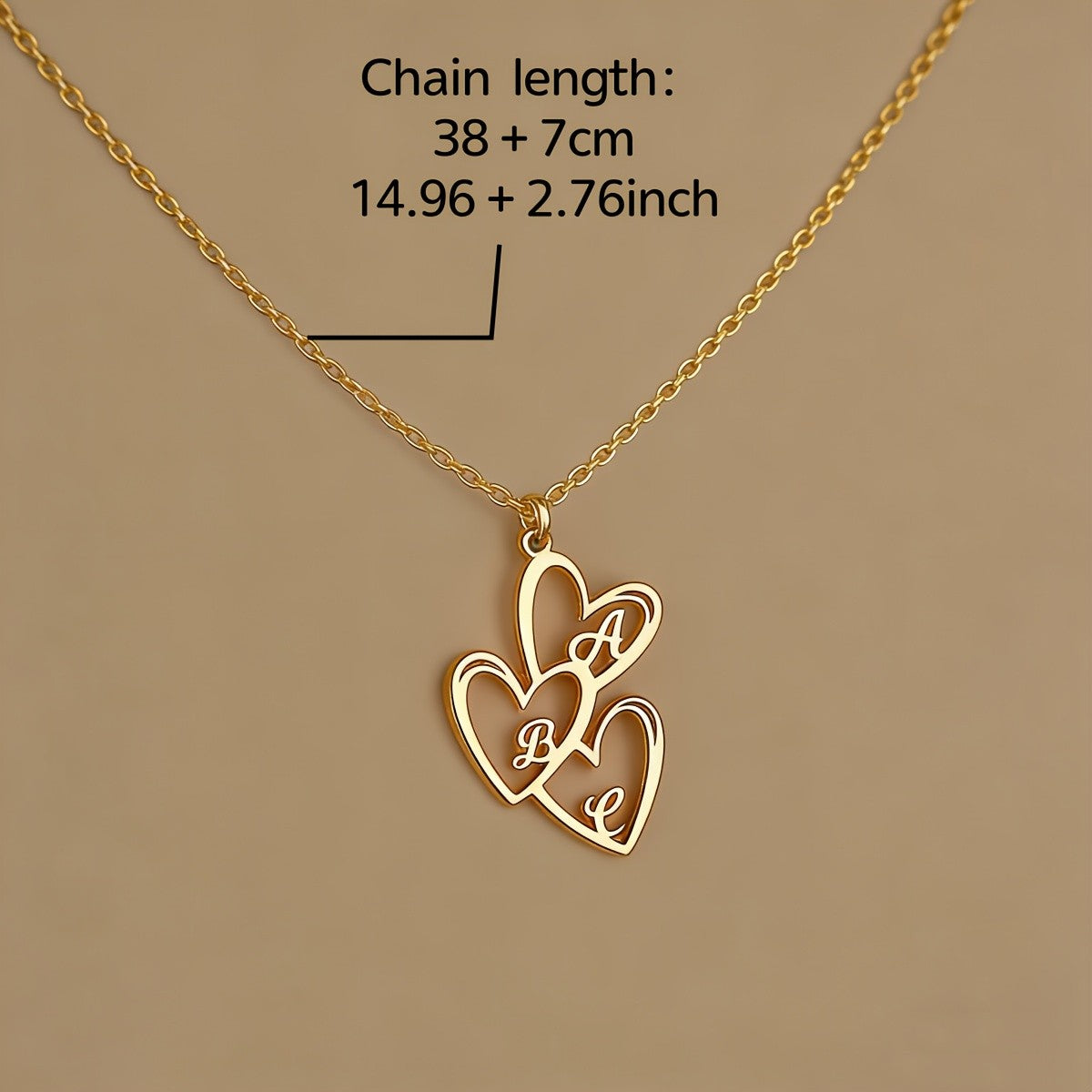 18k Elegant Heart Initial Necklace