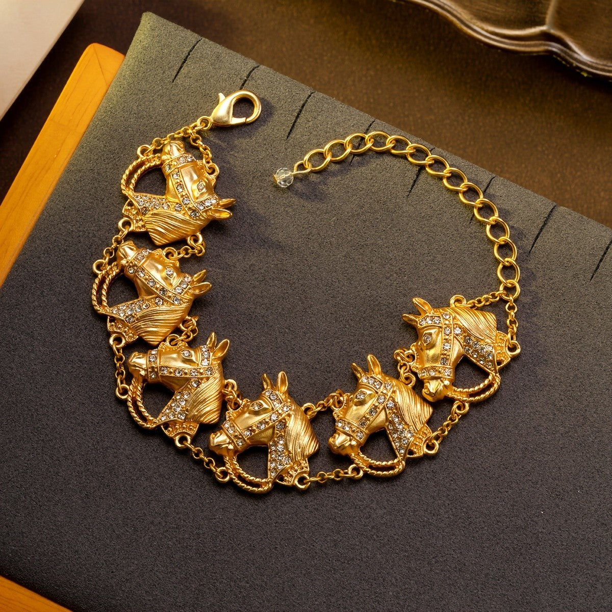 Classy Rhinestone Horse Head Bracelet