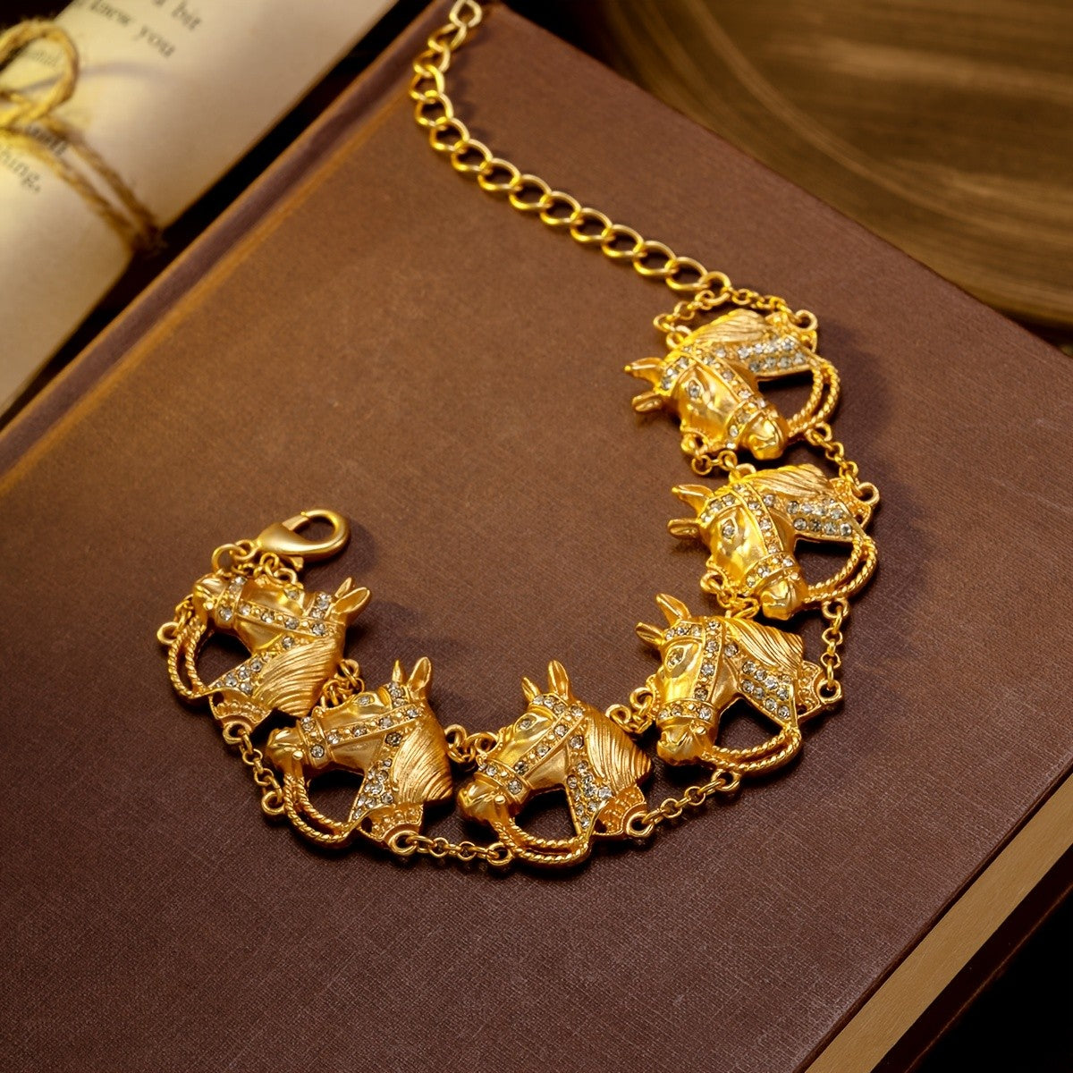 Classy Rhinestone Horse Head Bracelet