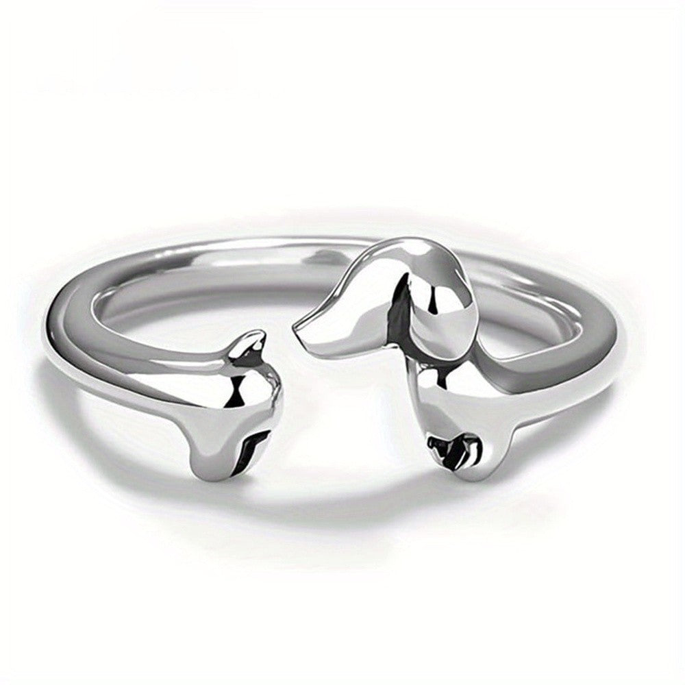 Cute Dachshund Dog Adjustable Ring