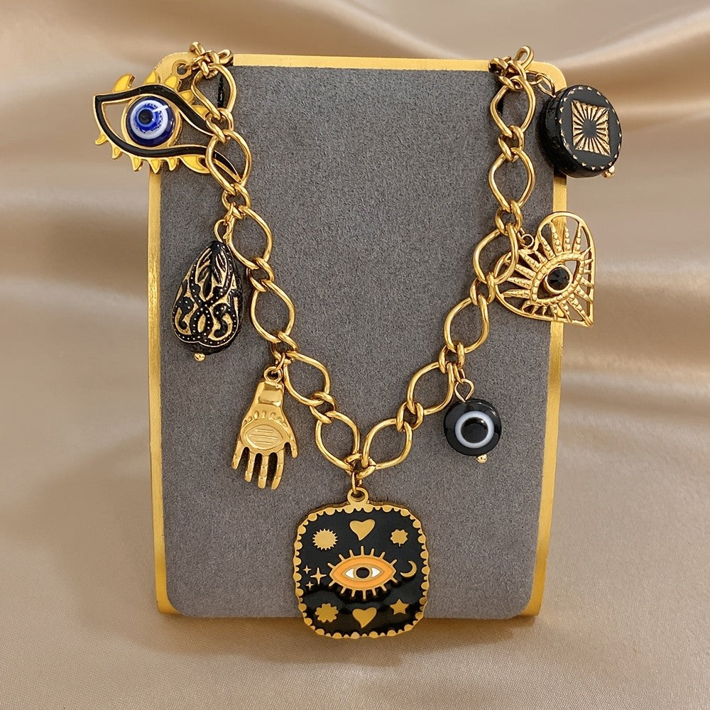 Boho Evil Eye Charm Necklace