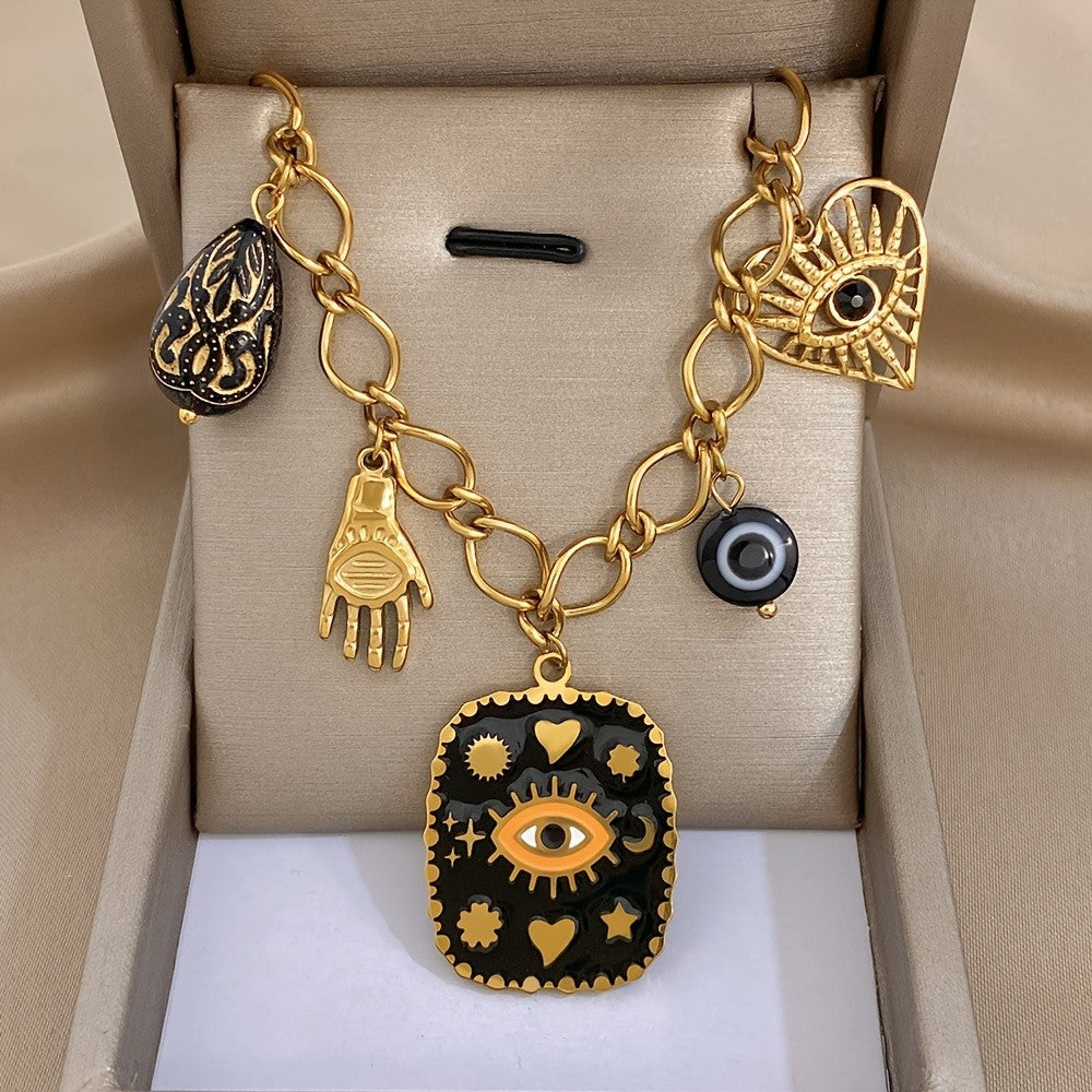 Boho Evil Eye Charm Necklace