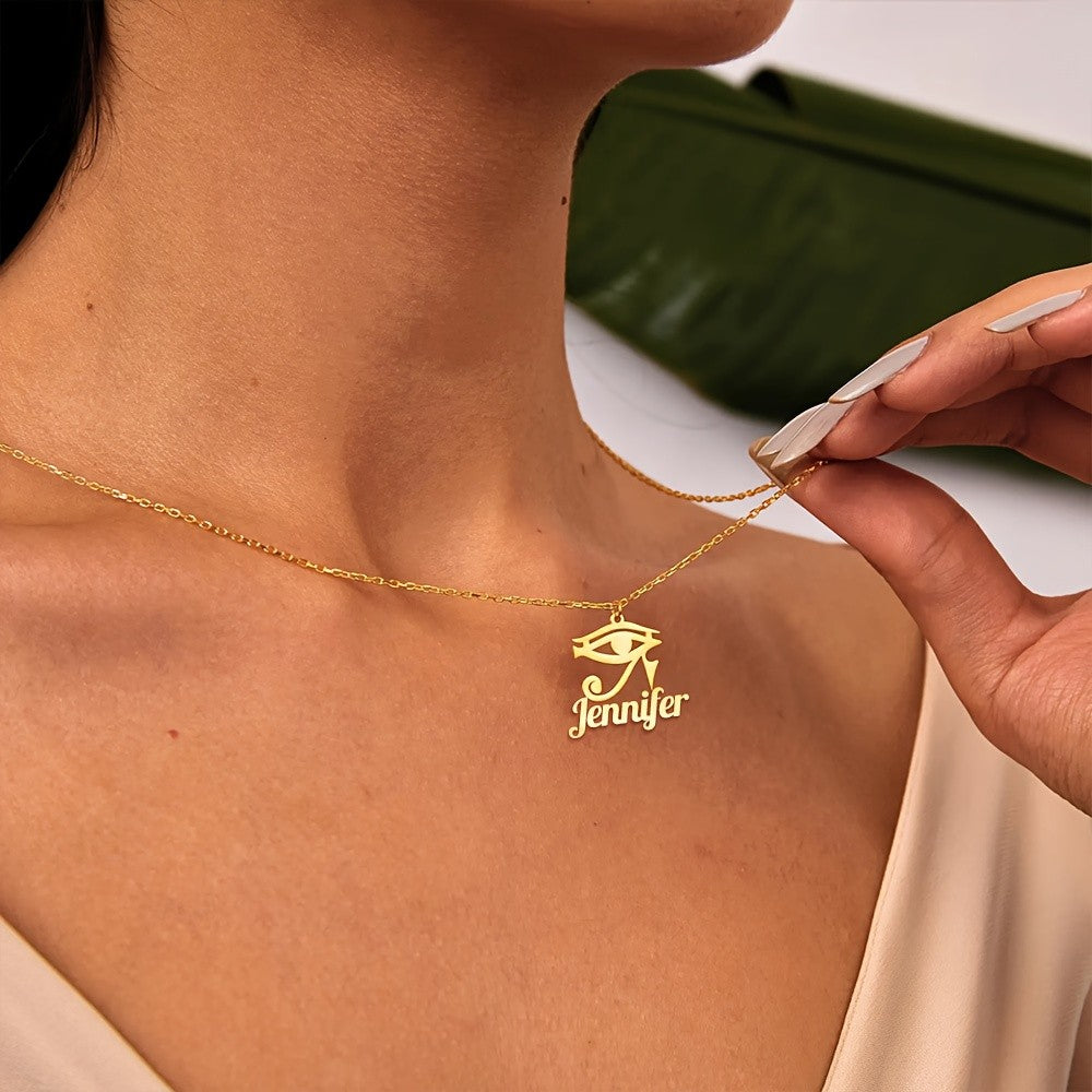 18k Elegant Eye of Horus Name Necklace