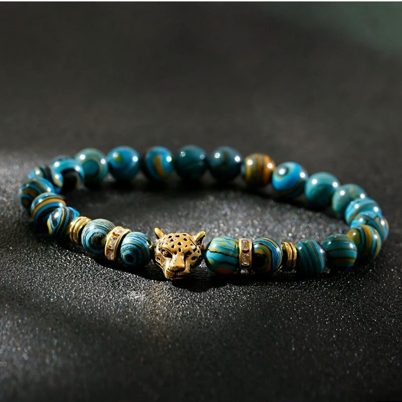 Boho Marbled Leopard Charm Bracelet