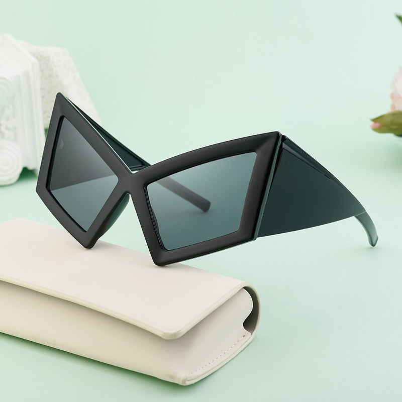 Neon Pink Geometric Cat Eye Sunglasses