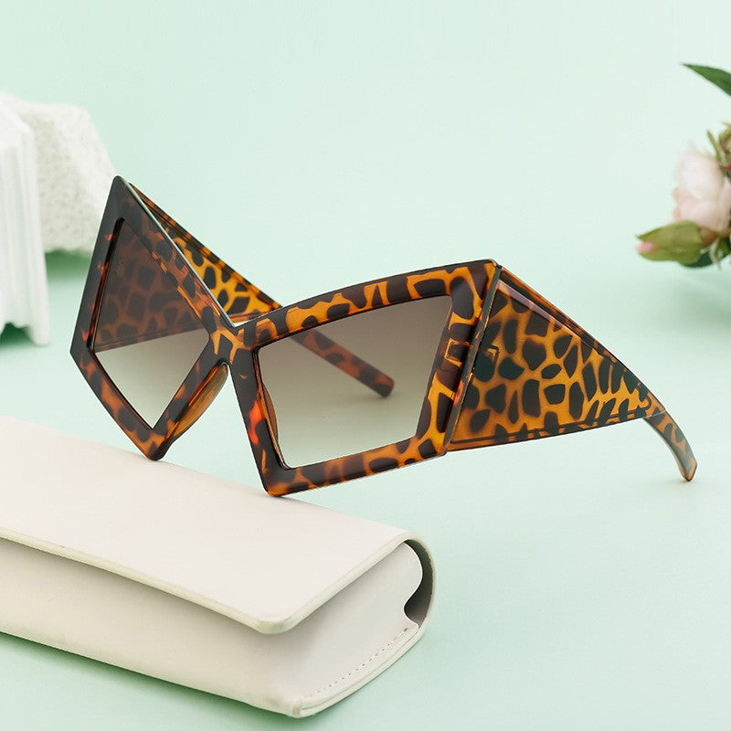 Neon Pink Geometric Cat Eye Sunglasses
