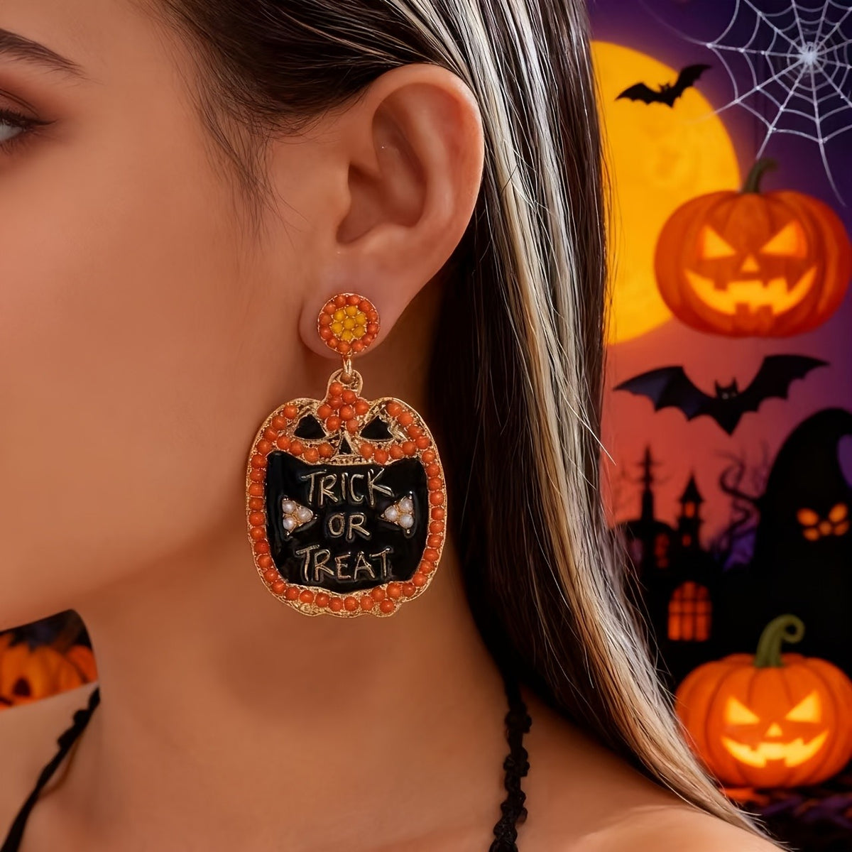Cute Halloween Pumpkin Earrings