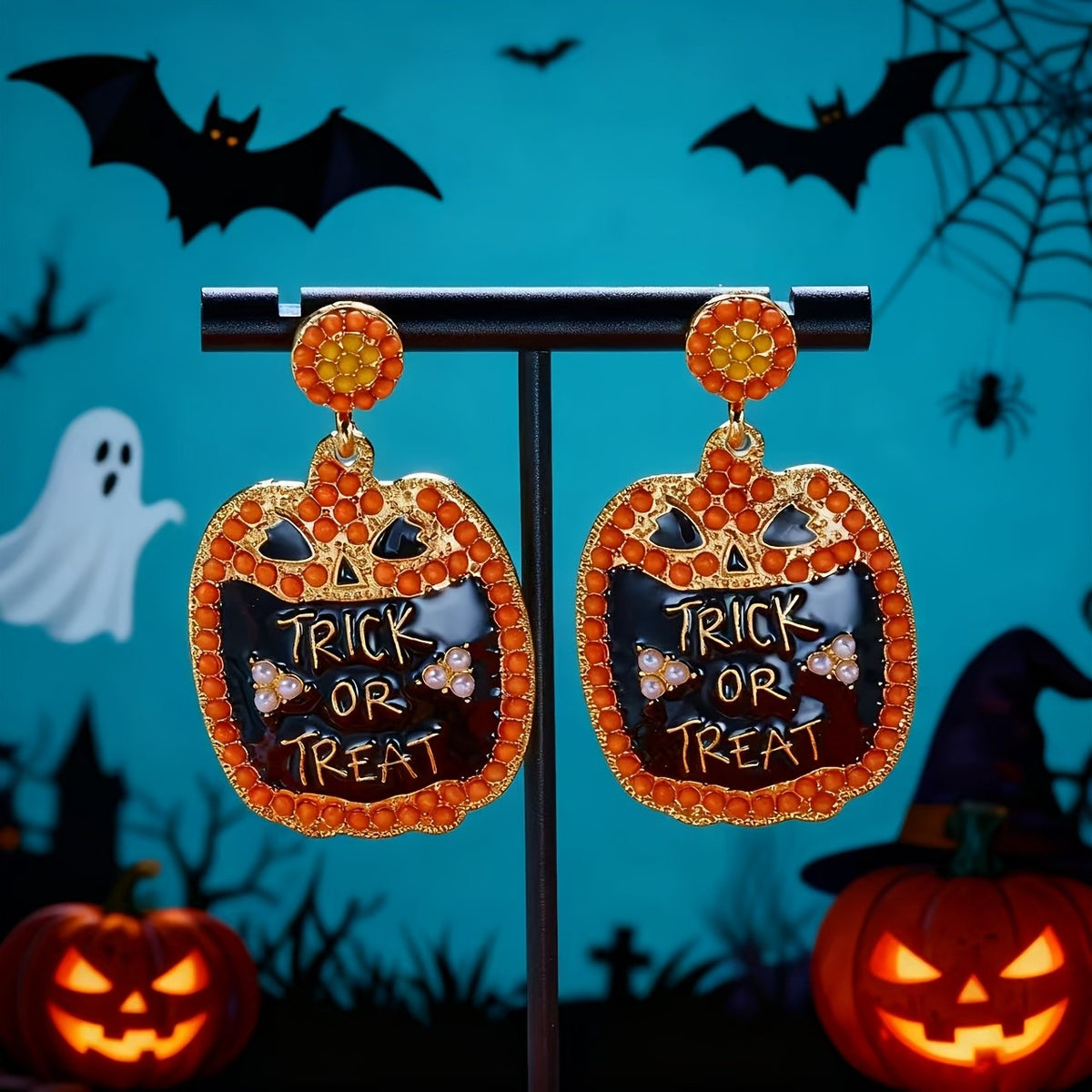 Cute Halloween Pumpkin Earrings