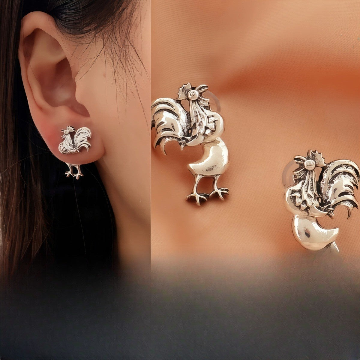 Vintage Cartoon Duck Stud Earrings