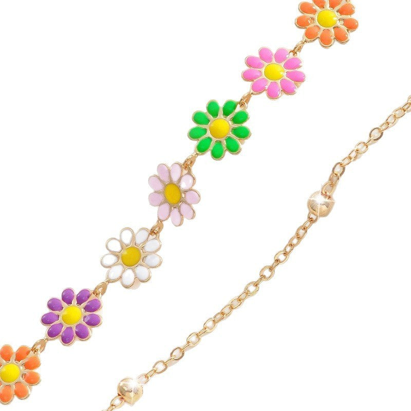 Boho Multi-Color Daisy Anklet