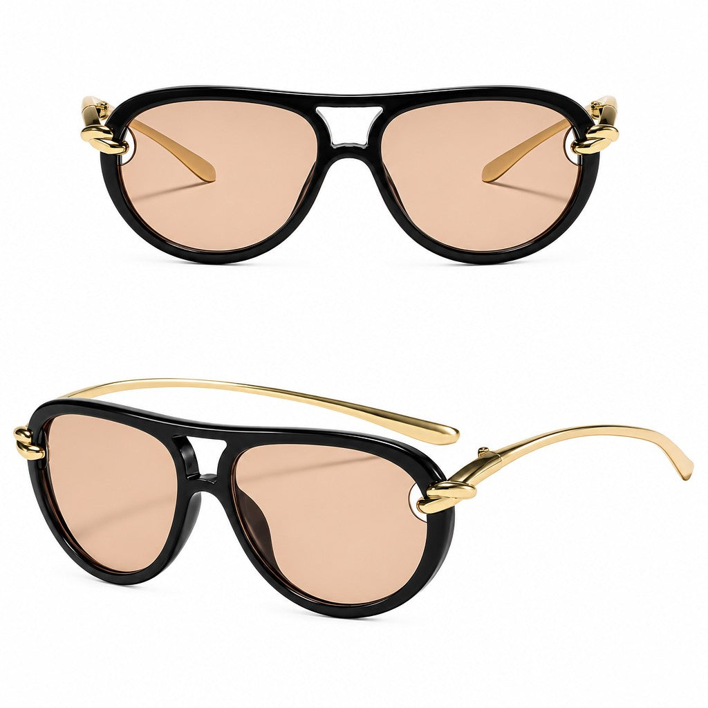 Classy Amber Oval Sunglasses